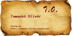 Tamaskó Olivér névjegykártya